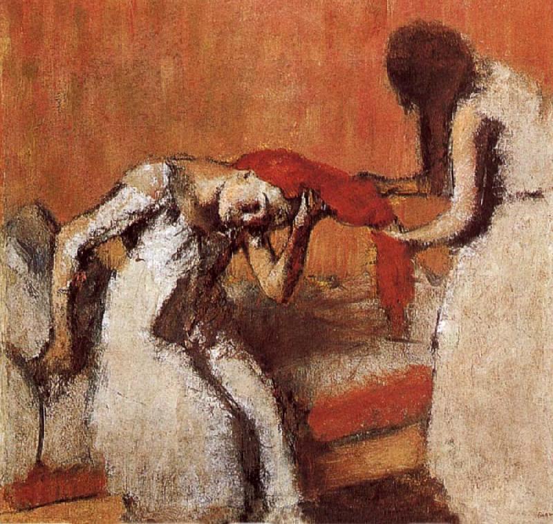 Edgar Degas Two lady dressing up hair